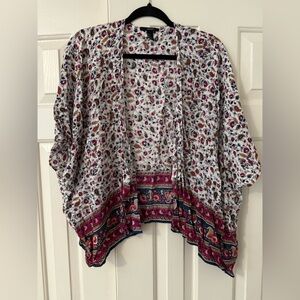Forever21 Floral Kimono Cardigan with Paisley Border